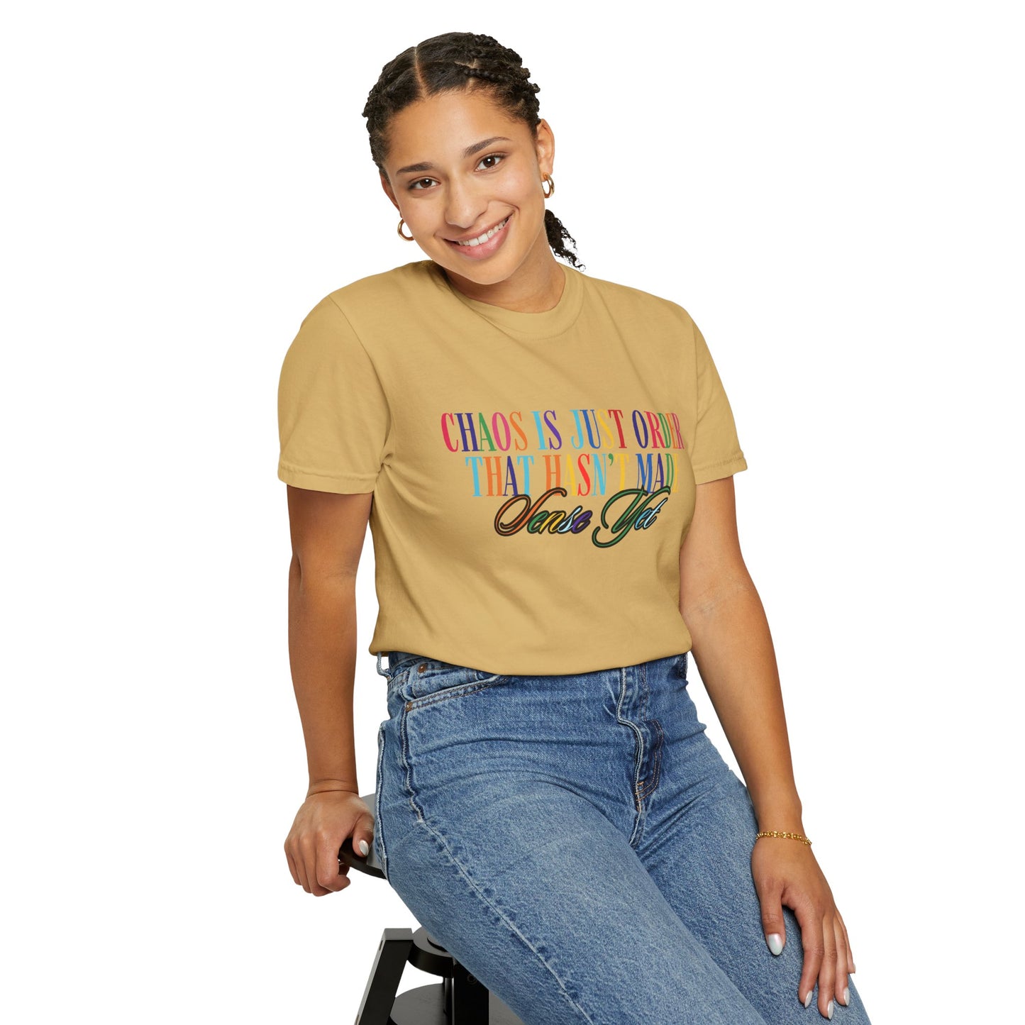 Colorful Chaos Quote T-Shirt, Inspirational Tee, Motivational Shirt, Gift for Friends, Self-Care Apparel, Casual Wear