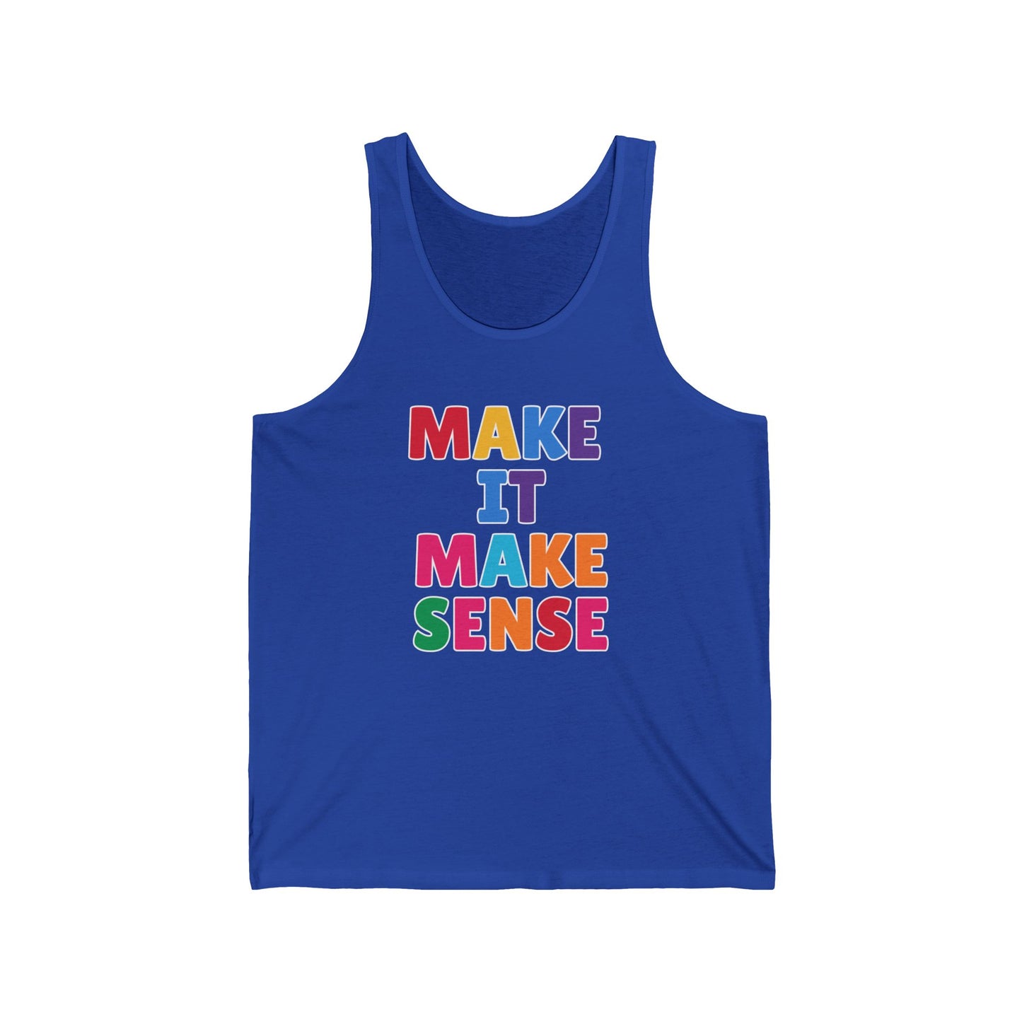 Colorful Motivational Unisex Jersey Tank - Summer Fashion, Workout Gear, Gift for Friends, Casual Wear, Pride Apparel