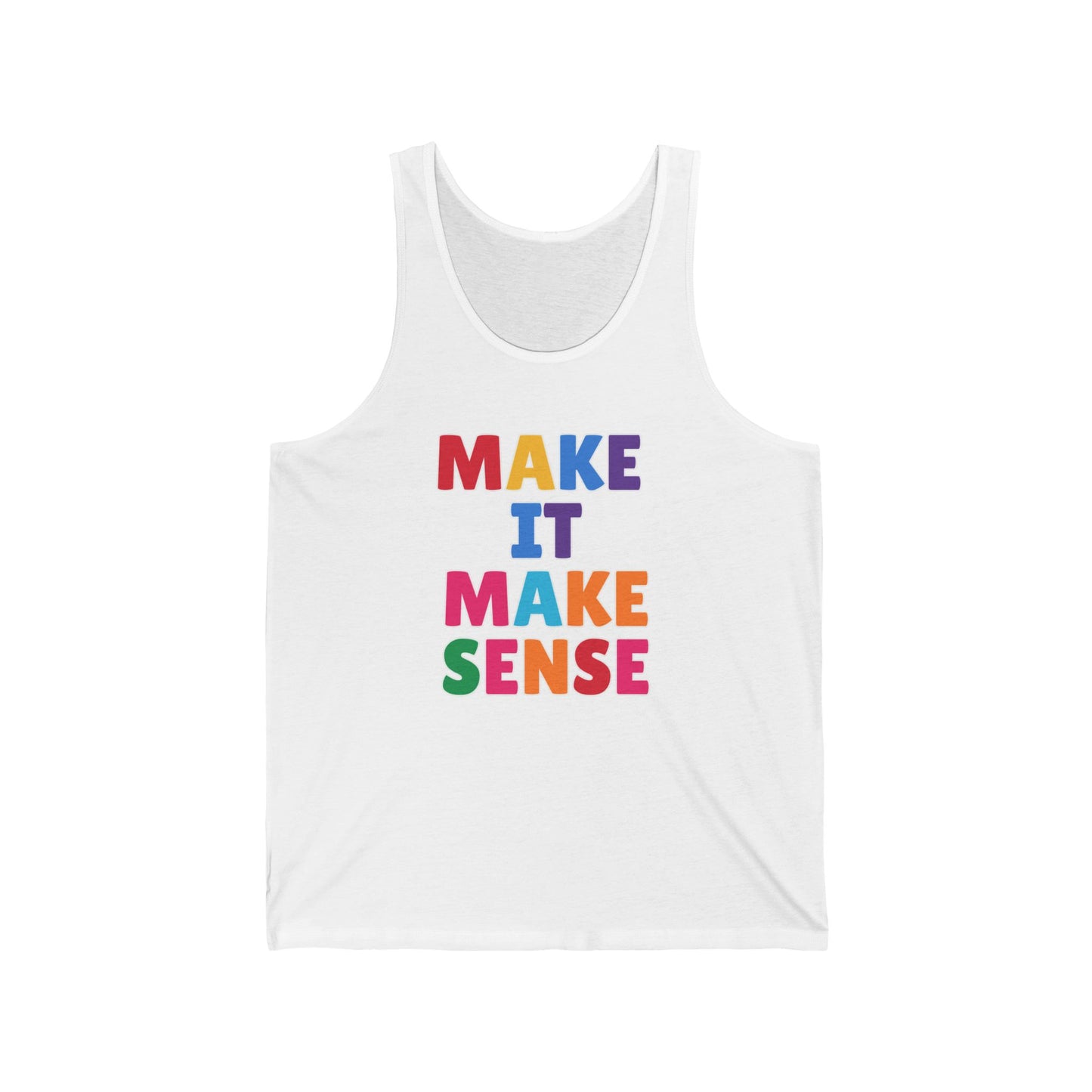 Colorful Motivational Unisex Jersey Tank - Summer Fashion, Workout Gear, Gift for Friends, Casual Wear, Pride Apparel