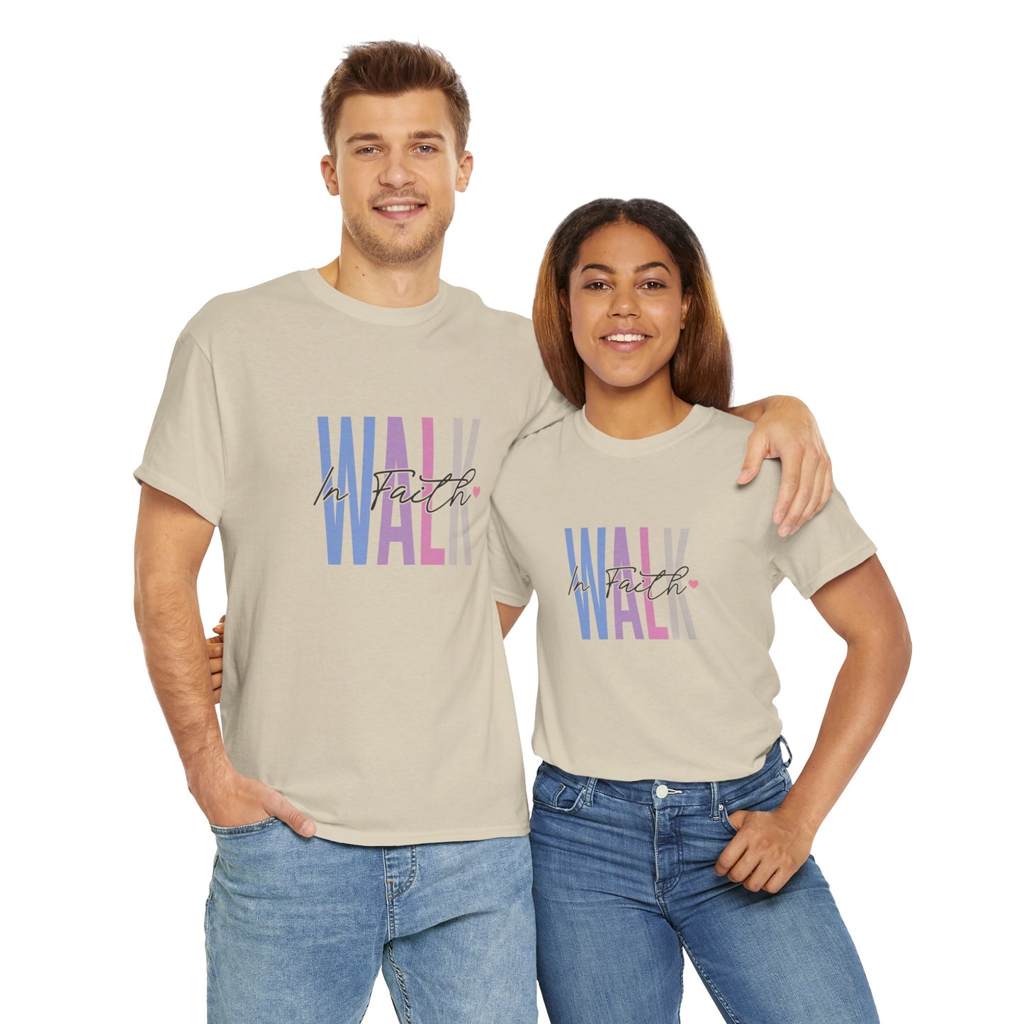 Colorful Walk Unisex Heavy Cotton Tee | Inspirational Shirt, Everyday Wear, Gift for Walk Lovers, Casual Style, Motivational Top