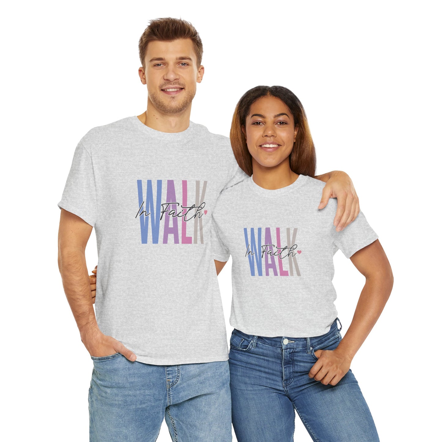 Colorful Walk Unisex Heavy Cotton Tee | Inspirational Shirt, Everyday Wear, Gift for Walk Lovers, Casual Style, Motivational Top