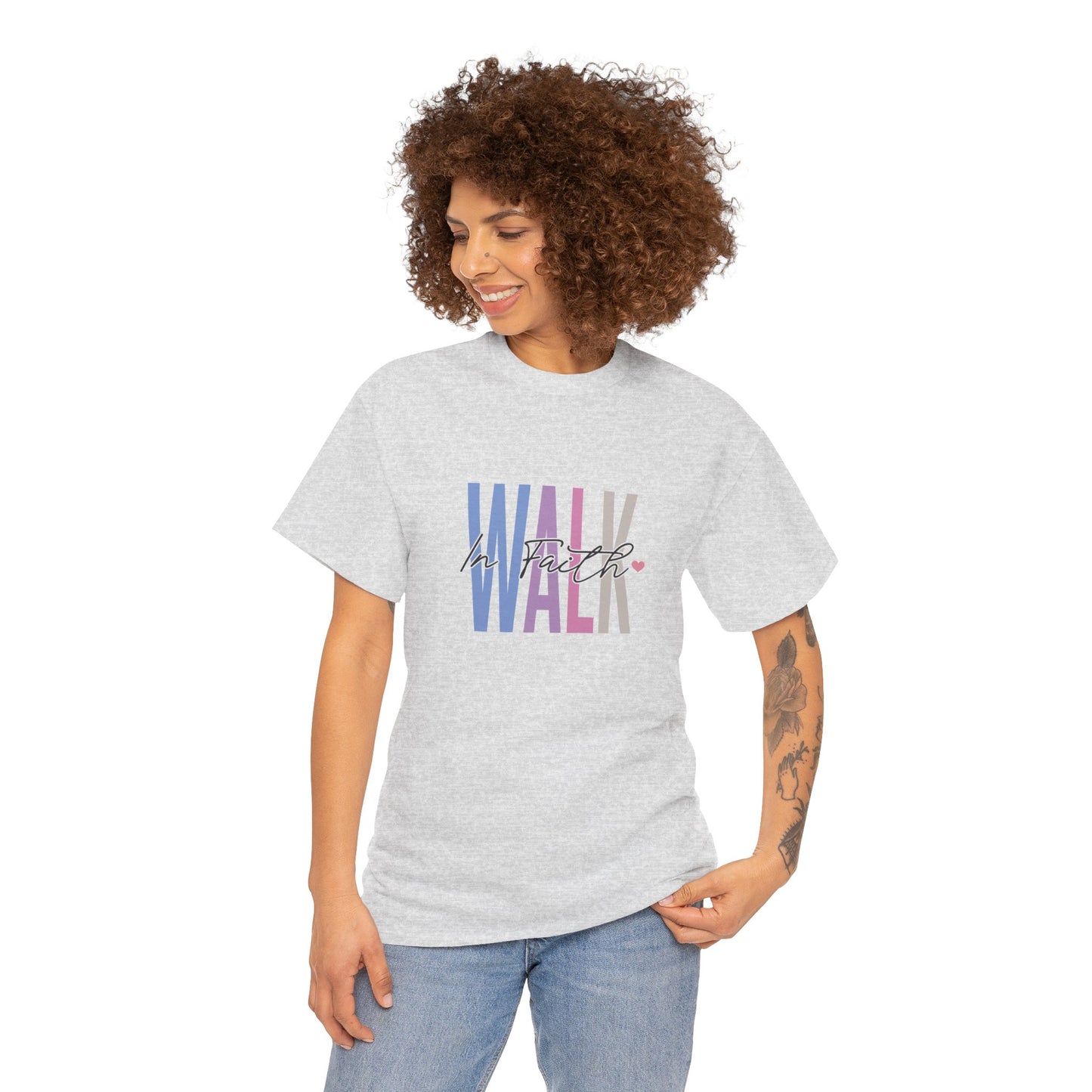 Colorful Walk Unisex Heavy Cotton Tee | Inspirational Shirt, Everyday Wear, Gift for Walk Lovers, Casual Style, Motivational Top