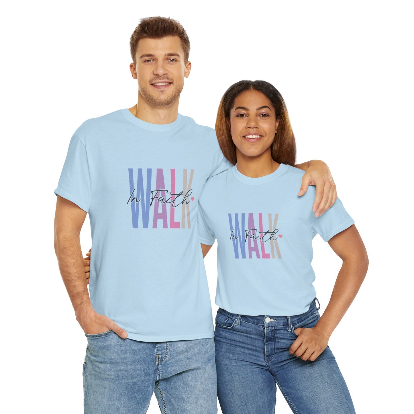Colorful Walk Unisex Heavy Cotton Tee | Inspirational Shirt, Everyday Wear, Gift for Walk Lovers, Casual Style, Motivational Top