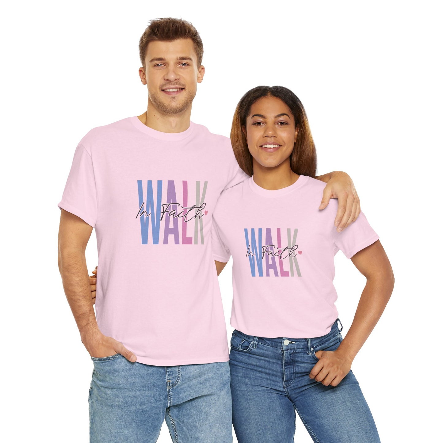Colorful Walk Unisex Heavy Cotton Tee | Inspirational Shirt, Everyday Wear, Gift for Walk Lovers, Casual Style, Motivational Top