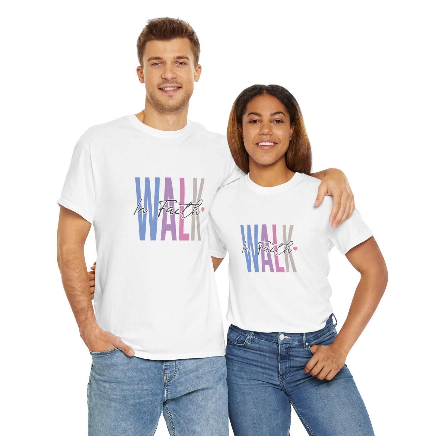 Colorful Walk Unisex Heavy Cotton Tee | Inspirational Shirt, Everyday Wear, Gift for Walk Lovers, Casual Style, Motivational Top