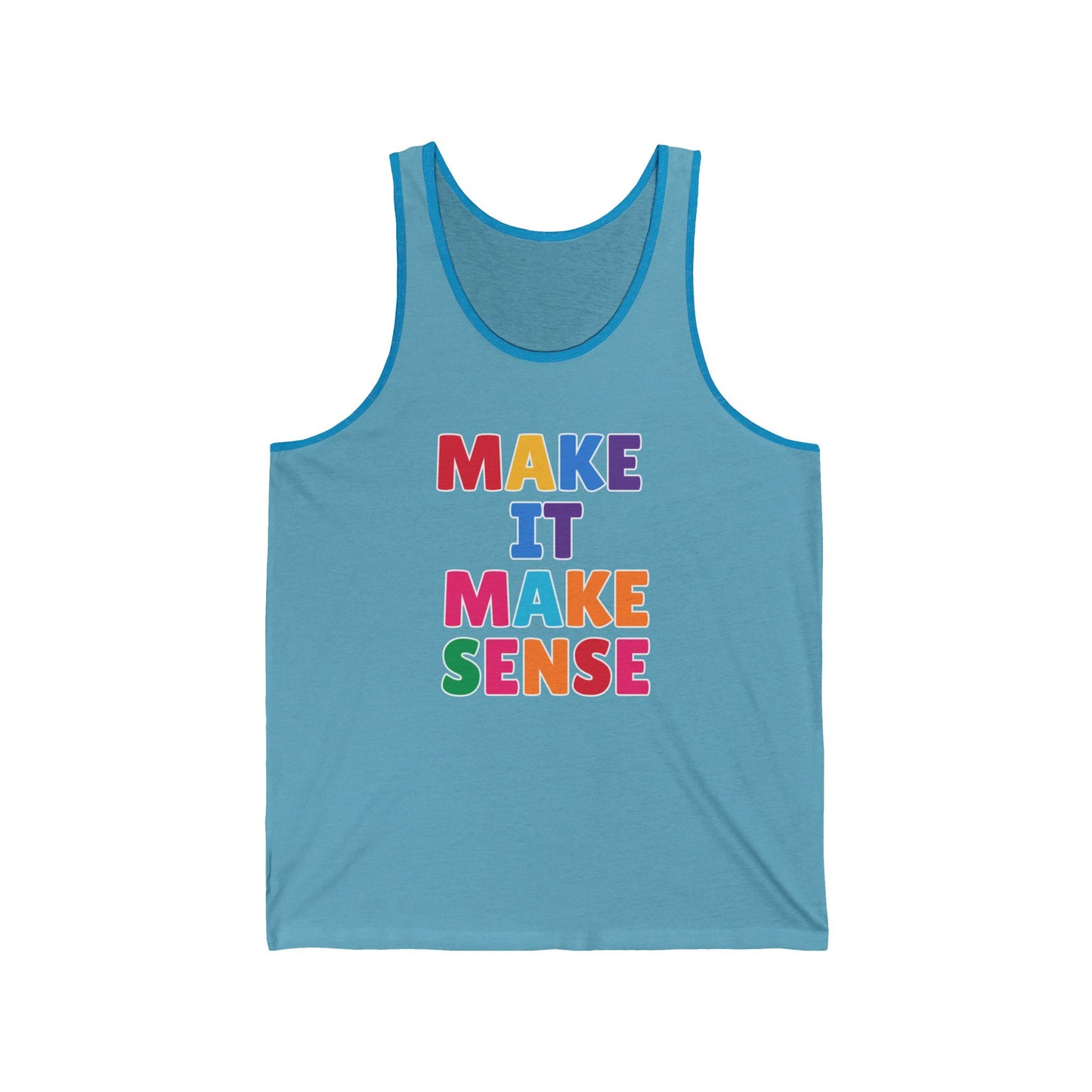 Colorful Motivational Unisex Jersey Tank - Summer Fashion, Workout Gear, Gift for Friends, Casual Wear, Pride Apparel