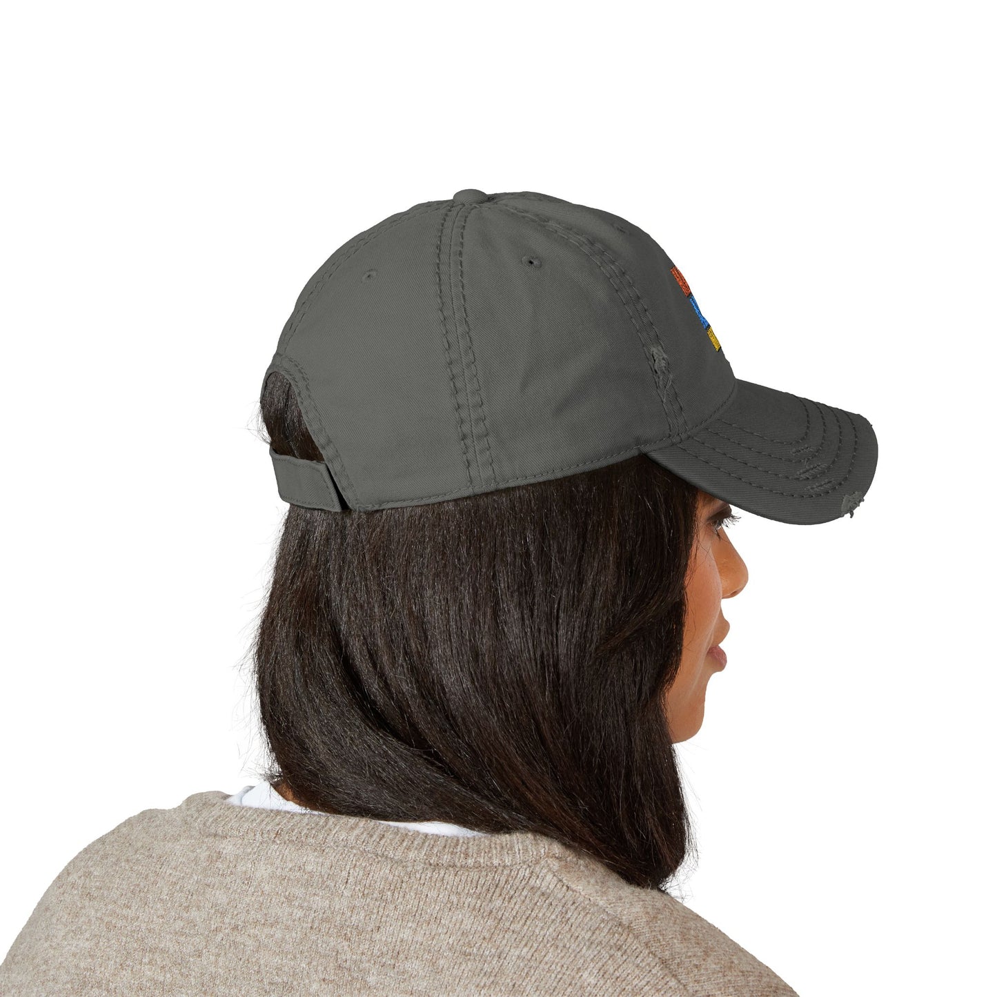 Copy of Distressed Dad Hat with 'Math Ain't Mathin' Embroidery