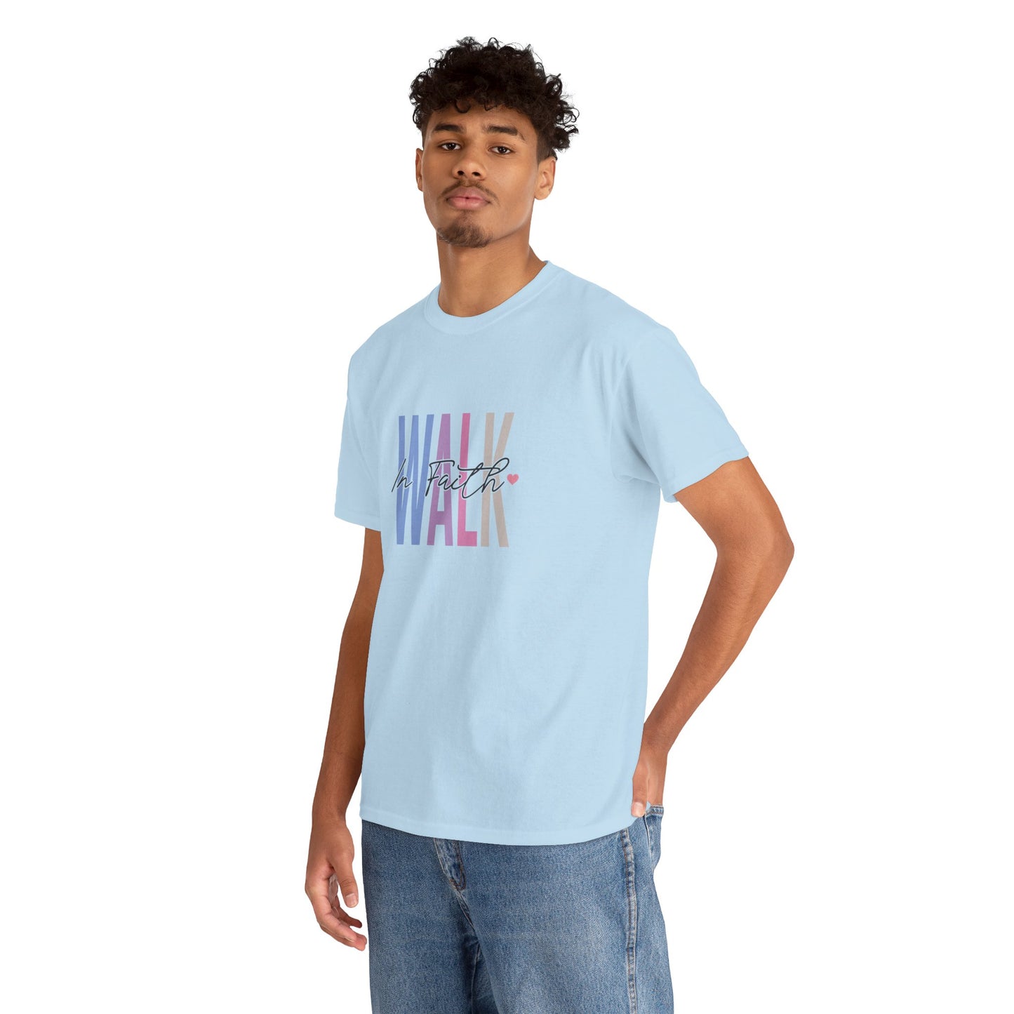 Colorful Walk Unisex Heavy Cotton Tee | Inspirational Shirt, Everyday Wear, Gift for Walk Lovers, Casual Style, Motivational Top