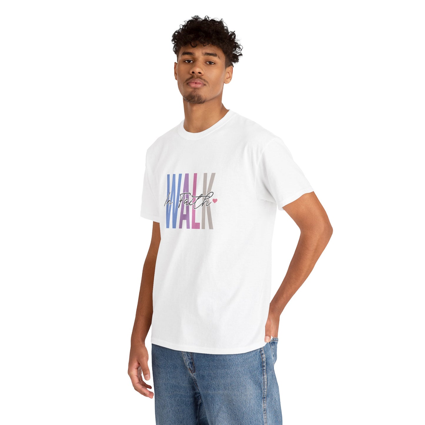 Colorful Walk Unisex Heavy Cotton Tee | Inspirational Shirt, Everyday Wear, Gift for Walk Lovers, Casual Style, Motivational Top