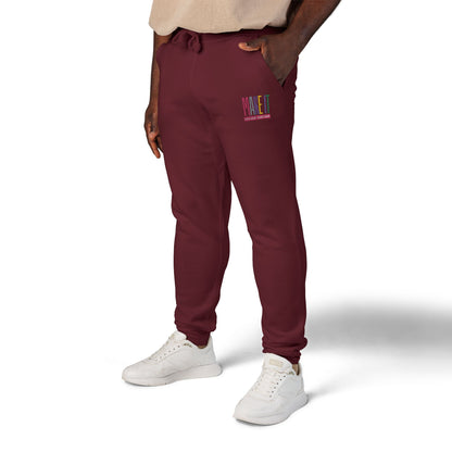 Cozy Unisex Fleece Sweatpants with Colorful Embroidery