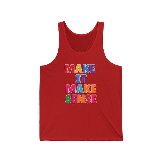 Colorful Motivational Unisex Jersey Tank - Summer Fashion, Workout Gear, Gift for Friends, Casual Wear, Pride Apparel