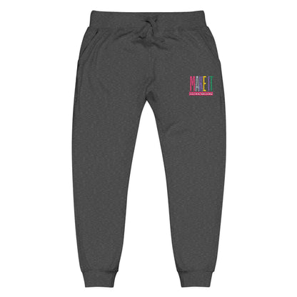 Cozy Unisex Fleece Sweatpants with Colorful Embroidery