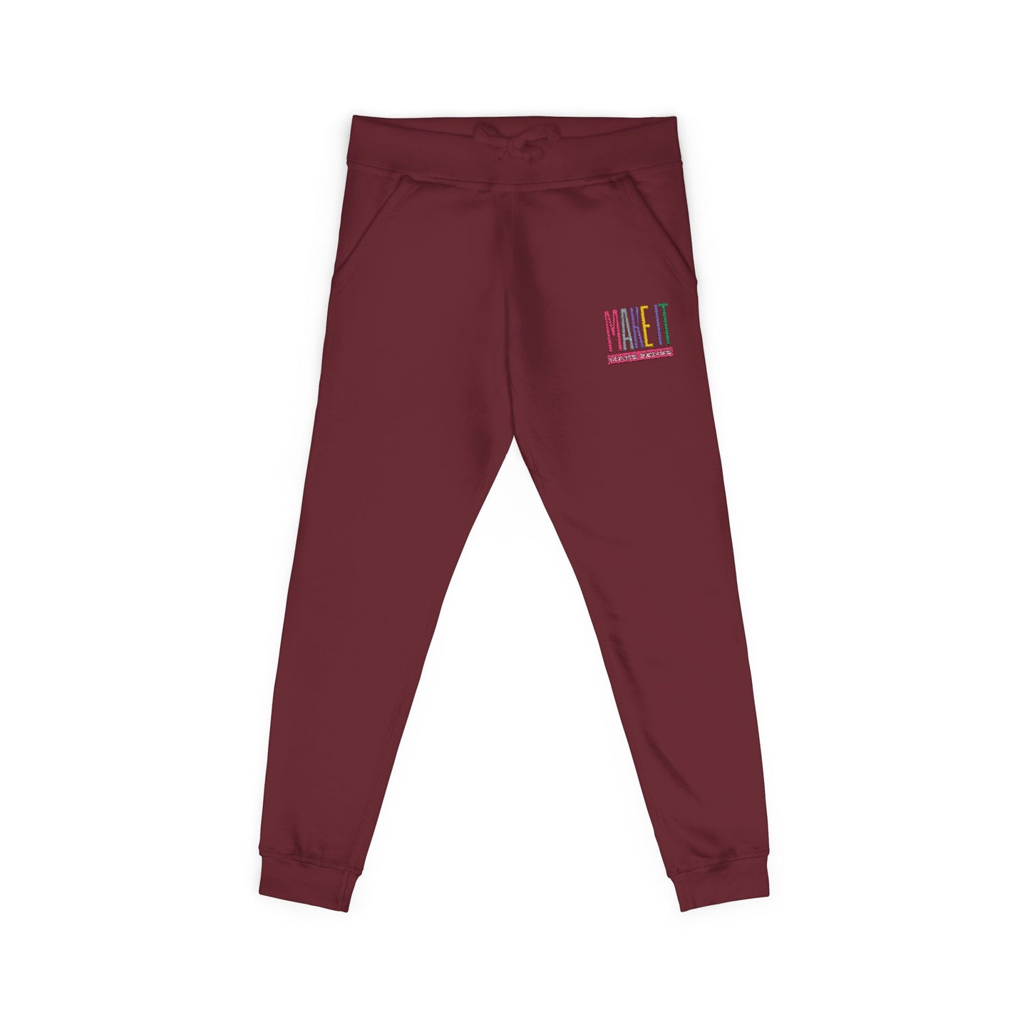Cozy Unisex Fleece Sweatpants with Colorful Embroidery