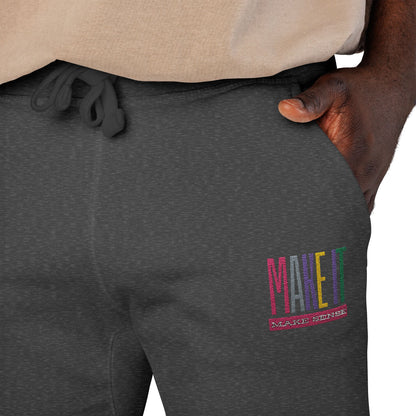 Cozy Unisex Fleece Sweatpants with Colorful Embroidery