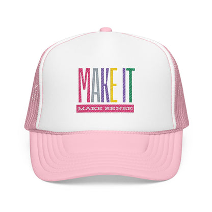 Colorful Embroidered Foam Trucker Hat